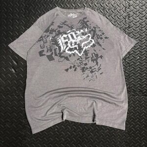 Vintage Y2K Fox Deluxe Scene Tee Grey Graphic